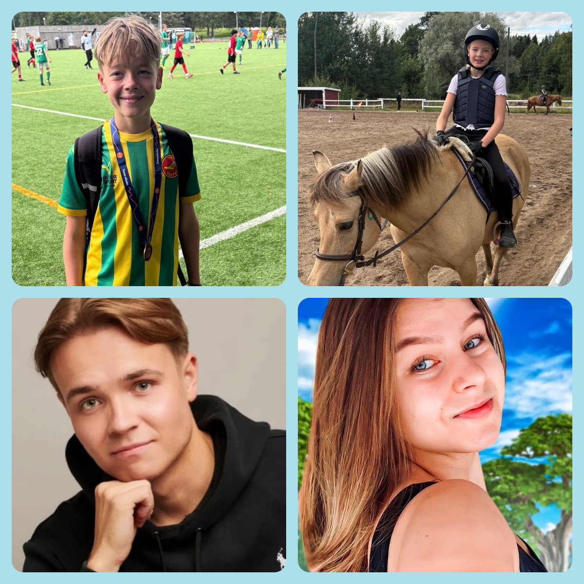 Kassu, Kiira, Robbe ja Aino